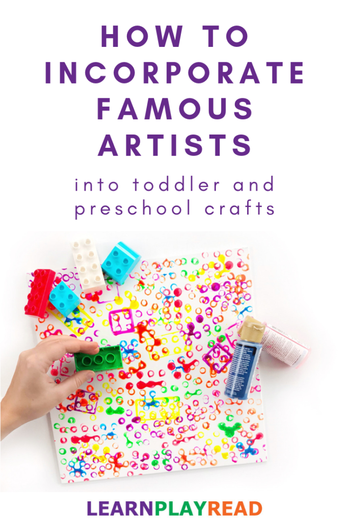how to incorporate famous artists into toddler and preschool crafts