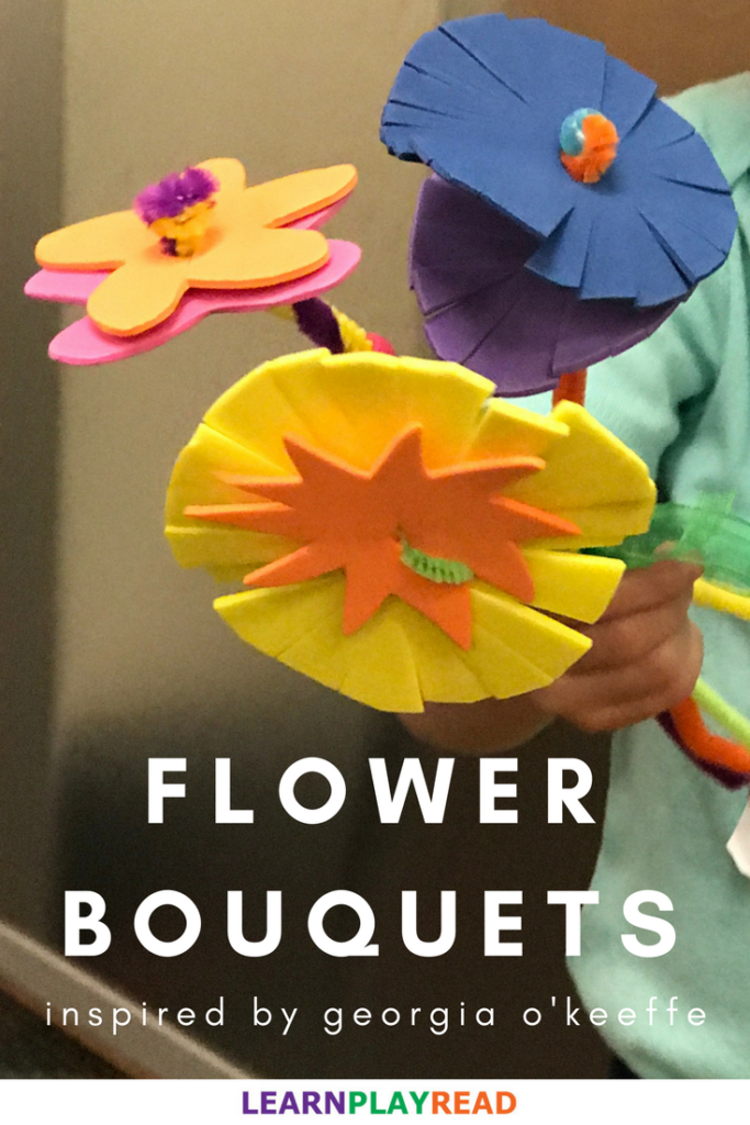 Georgia O'Keeffe Flower Bouquet Craft for Toddlers and Preschoolers