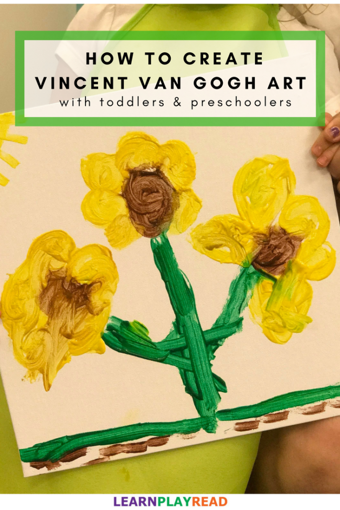 How To Create Vincent Van Gogh Art with toddlers and preschoolers