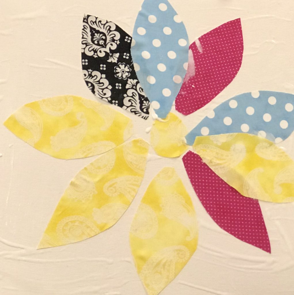 How to Make Fabric Flower Collages With Toddlers and Preschoolers: All you need is glue, fabric, and a sponge brush. That's it! This process art activity is perfect for practicing those fine motor skills. 