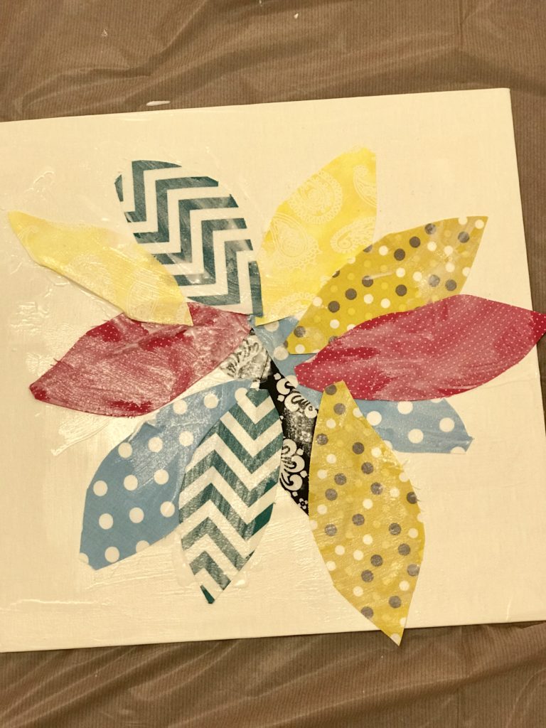 How to Make Fabric Flower Collages With Toddlers and Preschoolers: All you need is glue, fabric, and a sponge brush. That's it! This process art activity is perfect for practicing those fine motor skills. 