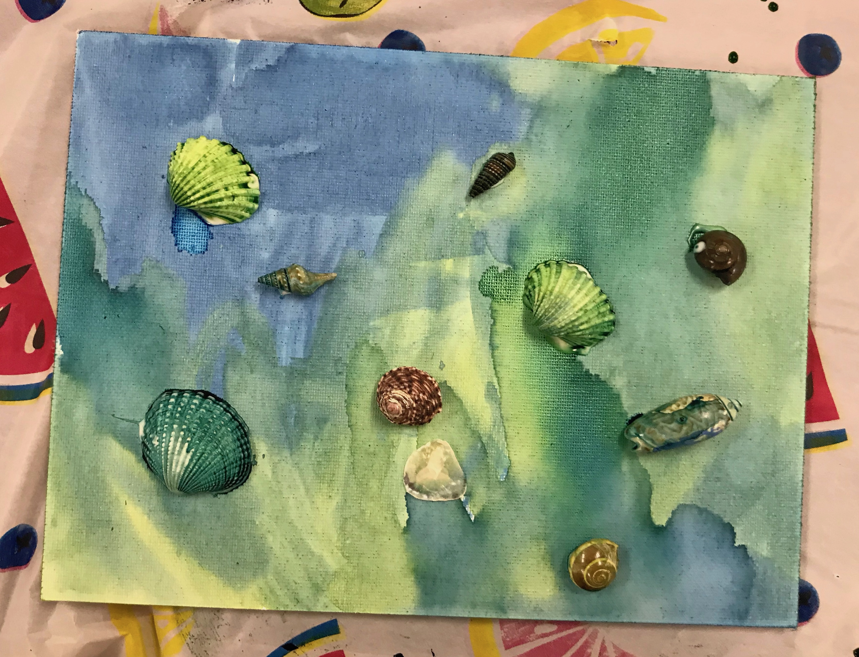 Beach Board Process Art Project for Kids (with Seashells!)